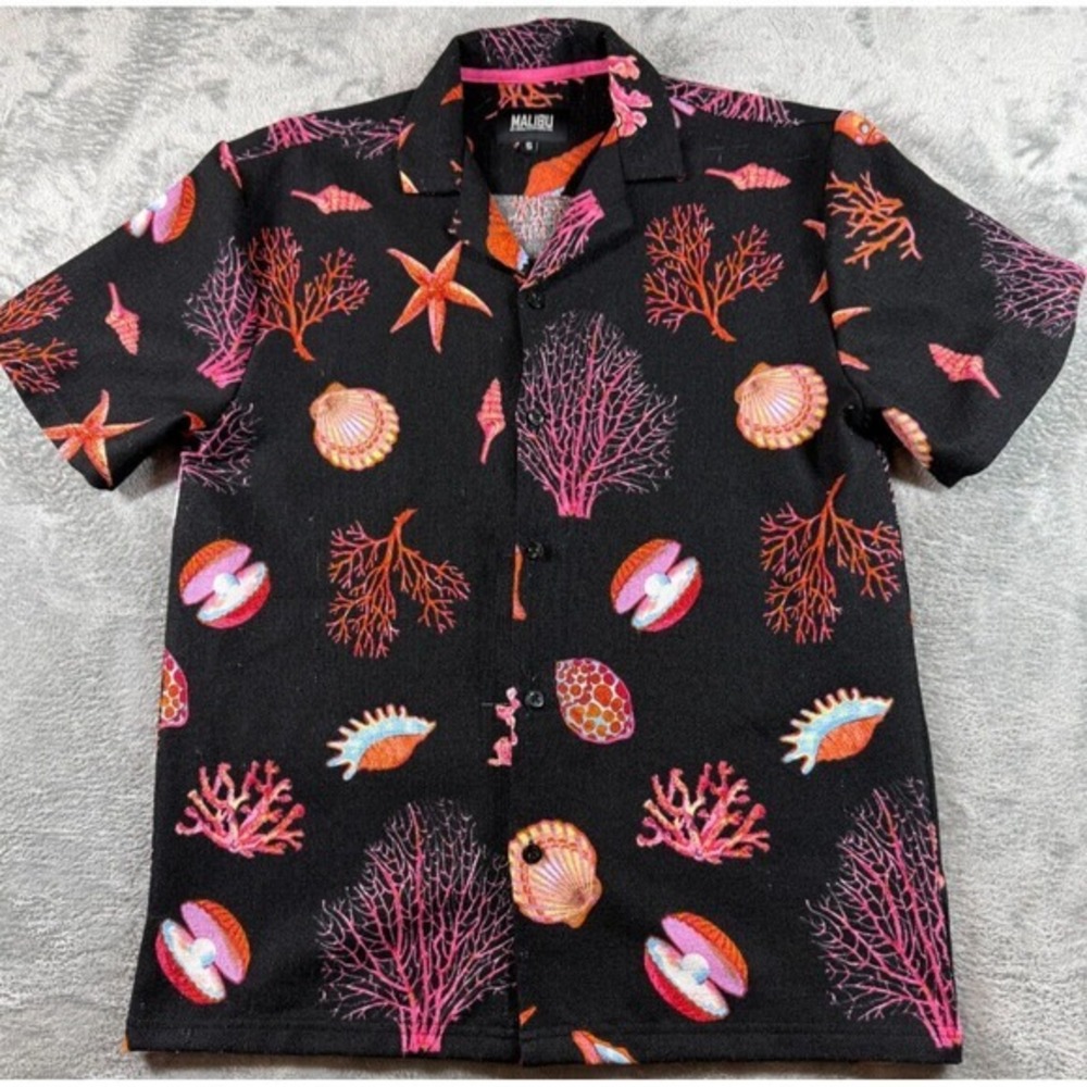 Malibu By Drill Clothing Co. Men's Apparel Black Under The Sea Polo Shirt - S